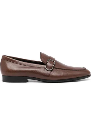 Tod's Penny Loafers Brown Grained Leather Size 9 Slip-On Flats