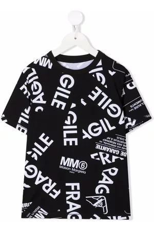 Maison Margiela Girls T-shirts - Fragile-print stretch-cotton T-shirt - Black