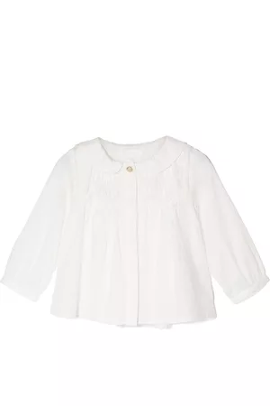 Chloé Peter-pan collar embroidered shirt - White