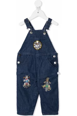 Stella McCartney Jeans - Embroidered patch denim dungarees - Blue
