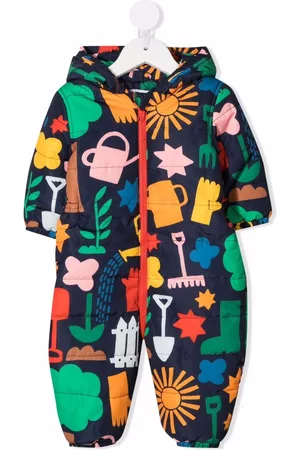 Stella McCartney Rompers - Graphic-print recycled polyester romper - Blue