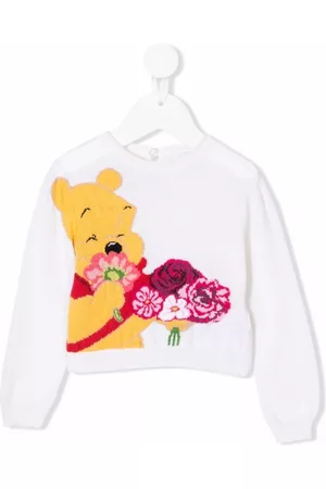 MONNALISA Sweaters - Winne-the-Pooh knitted jumper - White