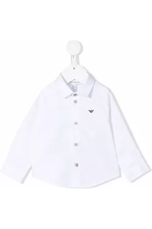 Emporio Armani Shirts - Logo stretch-cotton shirt - White