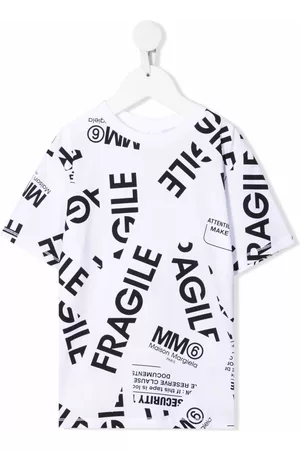 Maison Margiela Boys T-shirts - Fragile-print stretch-cotton T-shirt - White