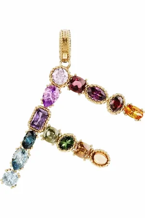 Dolce & Gabbana Rainbow Alphabet 18kt yellow multi-stone pendant