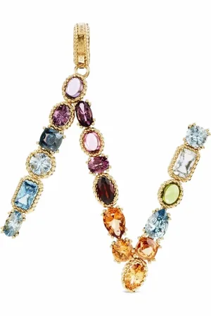 Dolce & Gabbana Rainbow Alphabet N 18kt yellow multi-stone pendant