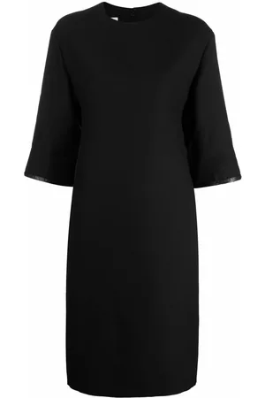 VALENTINO GARAVANI Women Pencil Dresses - Lambskin-panel pencil dress - Black