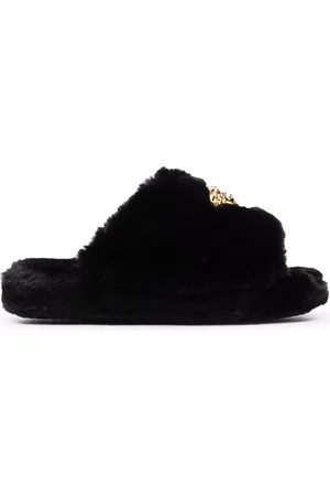 VERSACE Icon faux-fur slippers