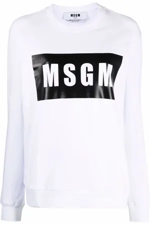 Msgm Logo-print crew neck sweatshirt