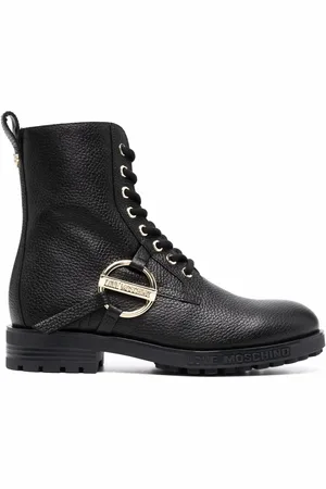 Moschino Logo-plaque lace-up boots