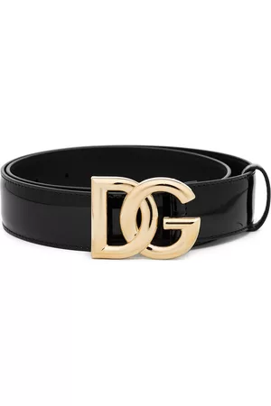 Dolce & Gabbana Women Belts - DG logo leather belt - Black
