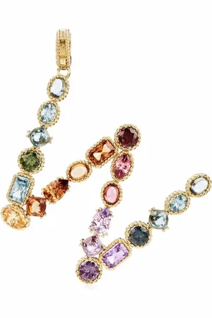 Dolce & Gabbana 18kt yellow W letter gemstone pendant