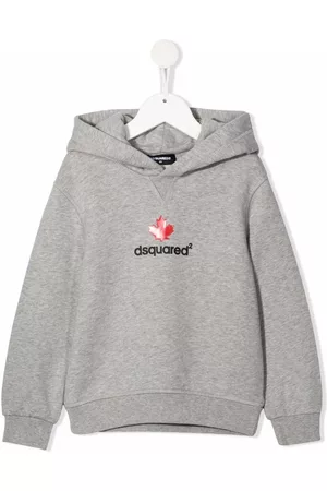 Dsquared2 Boys Hoodies - Logo-print cotton hoodie - Grey