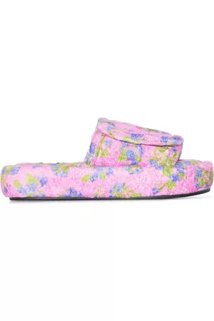 Natasha Zinko Women Sandals - Floral-embroidered slides - Pink