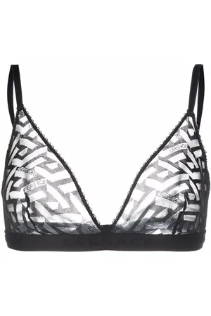 VERSACE Greca Signature tulle bralette