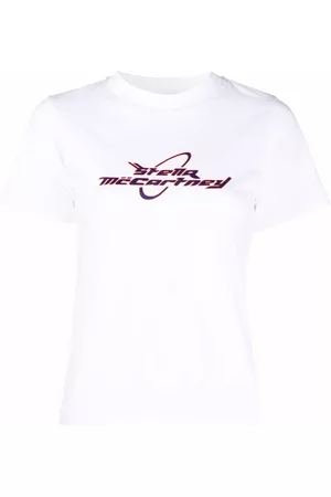 Stella McCartney Women Short Sleeved T-Shirts - Logo-print short-sleeve T-shirt - White