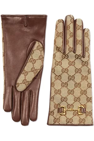 Gucci GG Supreme gloves - Brown