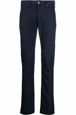 Emporio Armani Logo-plaque slim-fit trousers