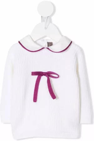 LITTLE BEAR Tops - Bow-detail knitted top - White