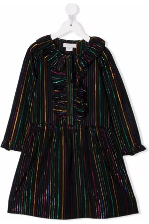Stella McCartney Girls Casual Dresses - Ruffle-collar cotton dress - Black