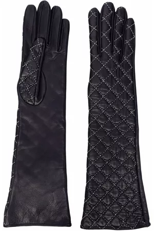 Manokhi Women Gloves - Stitch-detail leather gloves - Blue