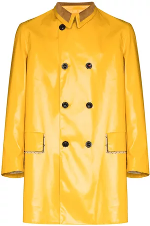 Maison Margiela Coated-finish double-breasted coat - Yellow