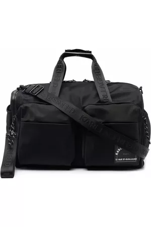 Karl Lagerfeld Men Luggage - Recycled polyester weekender bag - Black