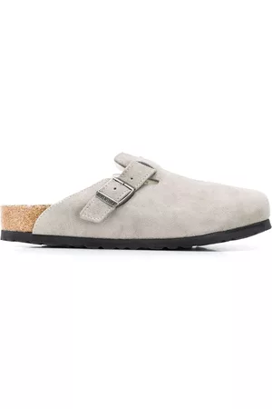 Birkenstock Suede shearling lined slippers - Grey