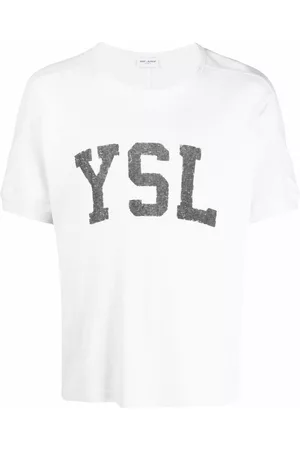 Saint Laurent Logo print T-shirt - Neutrals
