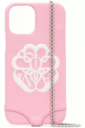 Alexander McQueen Women Phones Cases - Logo-print iPhone 12 case - Pink