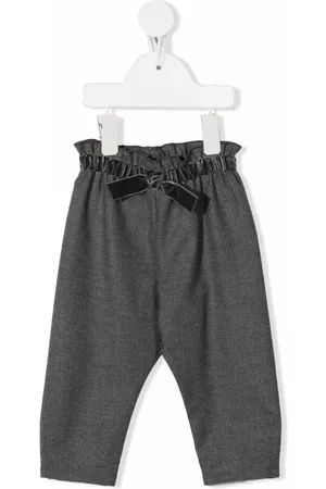 Il gufo Pants - Bow-detail elasticated trousers - Grey