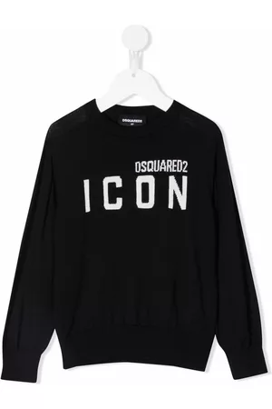 Dsquared2 Boys Hoodies - Intarsia-knit logo jumper - Black