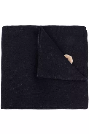 Palm Angels Boys Scarves - Bear logo-intarsia scarf - Blue