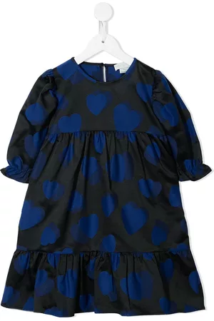 Stella McCartney Girls Printed Dresses - Heart-print empire-line dress - Blue