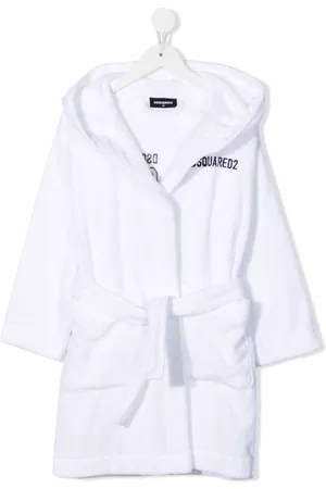 Dsquared2 Bathrobes - Embroidered-Icon cotton robe - DQ100 BIANCO