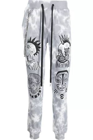 HACULLA Men Sweatpants - Tie dye-print drawstring track pants - Grey