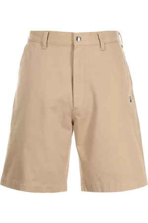 A Bathing Ape Men Bermudas - Embroidered logo bermuda shorts - Brown