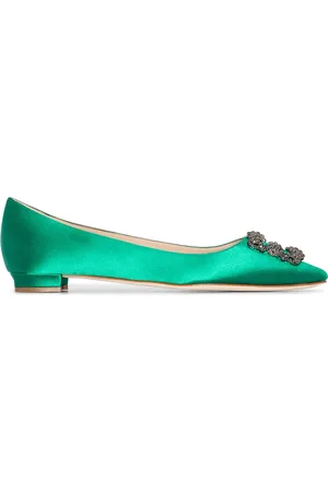 Manolo Blahnik Hangisi appliqu?? flat pumps