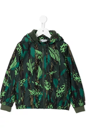 Stella McCartney Leaf-print zip-up jacket - Green