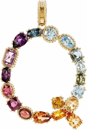 Dolce & Gabbana Rainbow Alphabet Q 18kt yellow multi-stone pendant
