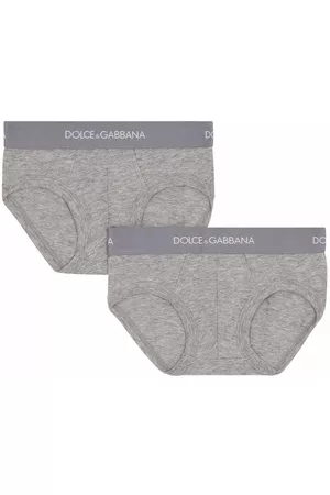 Dolce & Gabbana Boys Boxer Shorts - Pack of 2 logo-waistband boxer shorts - Grey