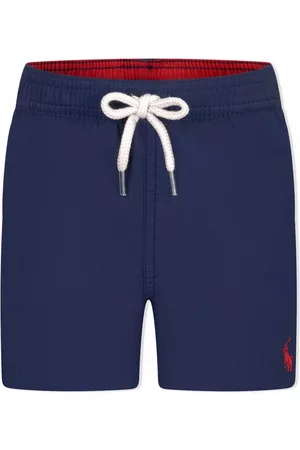 Ralph Lauren Boys Swim Shorts - Polo Pony drawstring swimming shorts - Blue