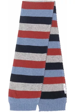 KNOT Stripe-pattern scarf - Blue