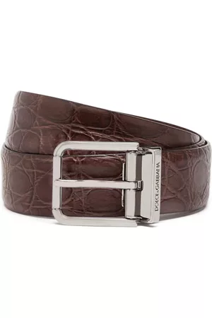 Dolce & Gabbana Men Belts - Logo-buckle belt - Brown