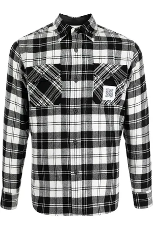 Fumito Ganryu Pleated flannel shirt