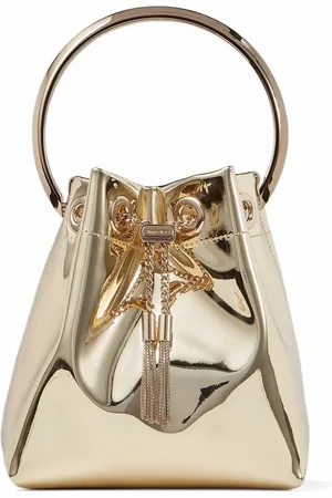 Jimmy Choo Bon Bon metallic-effect bucket bag