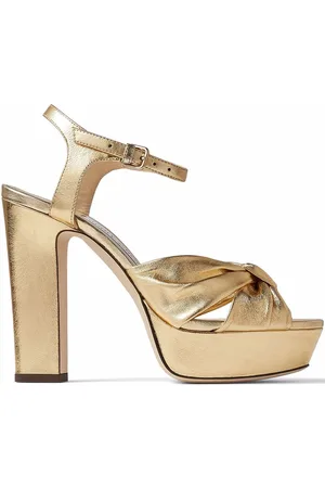 Jimmy Choo Heloise metallic-effect 120mm sandals