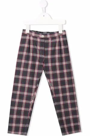 SIOLA Check-print slim-cut trousers