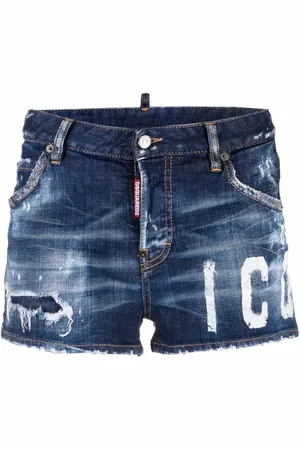 Dsquared2 Faded distressed denim shorts