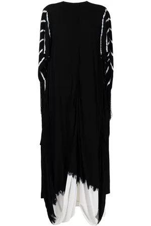 Proenza Schouler Women Fringe Dresses - Tie-dye fringe gathered dress - Black